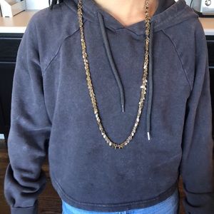 Long gold necklace